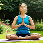 호흡법과 성대 보호 - **Subject:** A serene individual practicing diaphragmatic breathing outdoors.
    **Description:** A...