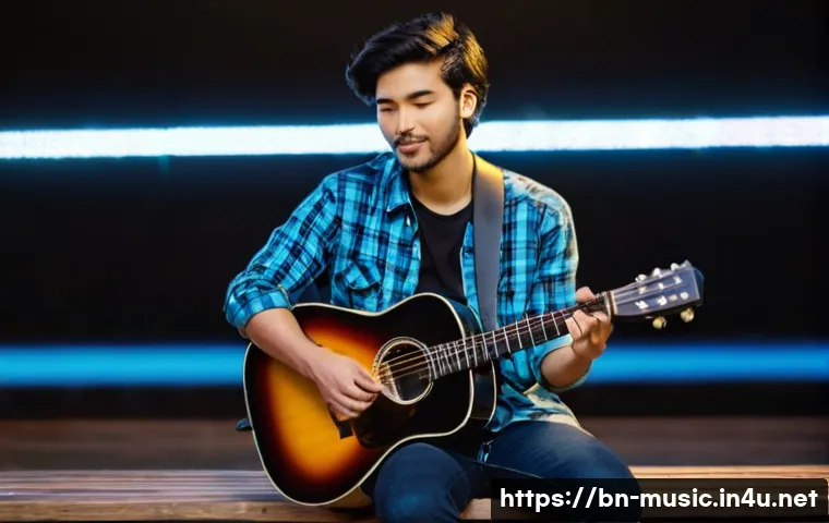 음원 유통 플랫폼 비교 - **Prompt 1: The Independent Musician's Digital Journey**
    A determined young, gender-neutral musi...